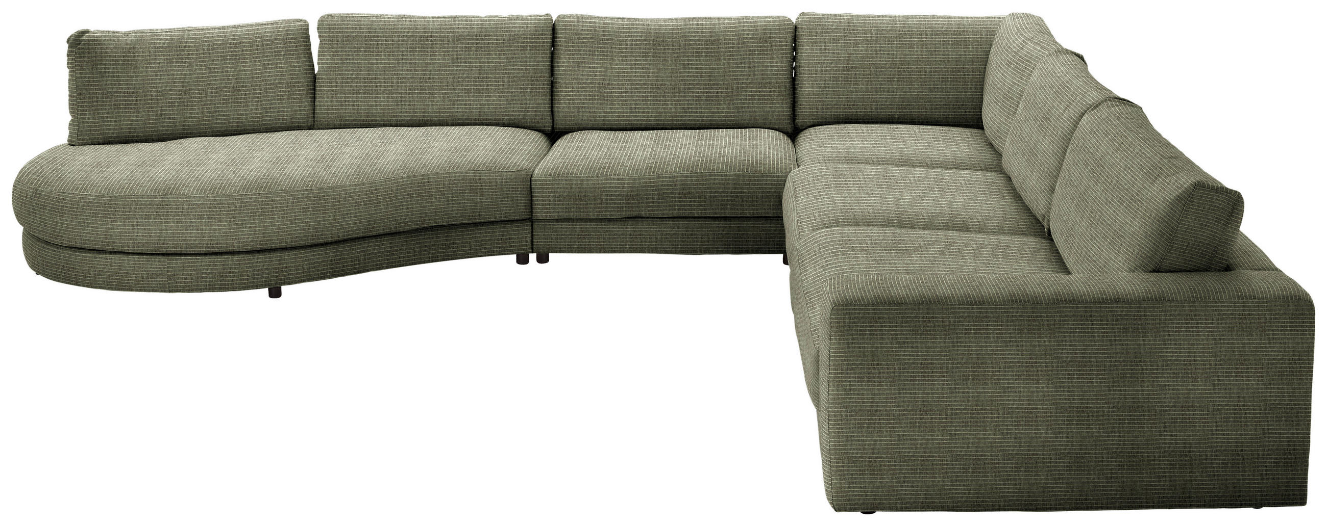 ECKSOFA Chenille, Cord Grün  - Schwarz/Grün, Design, Kunststoff/Textil (425/365cm) - Lomoco