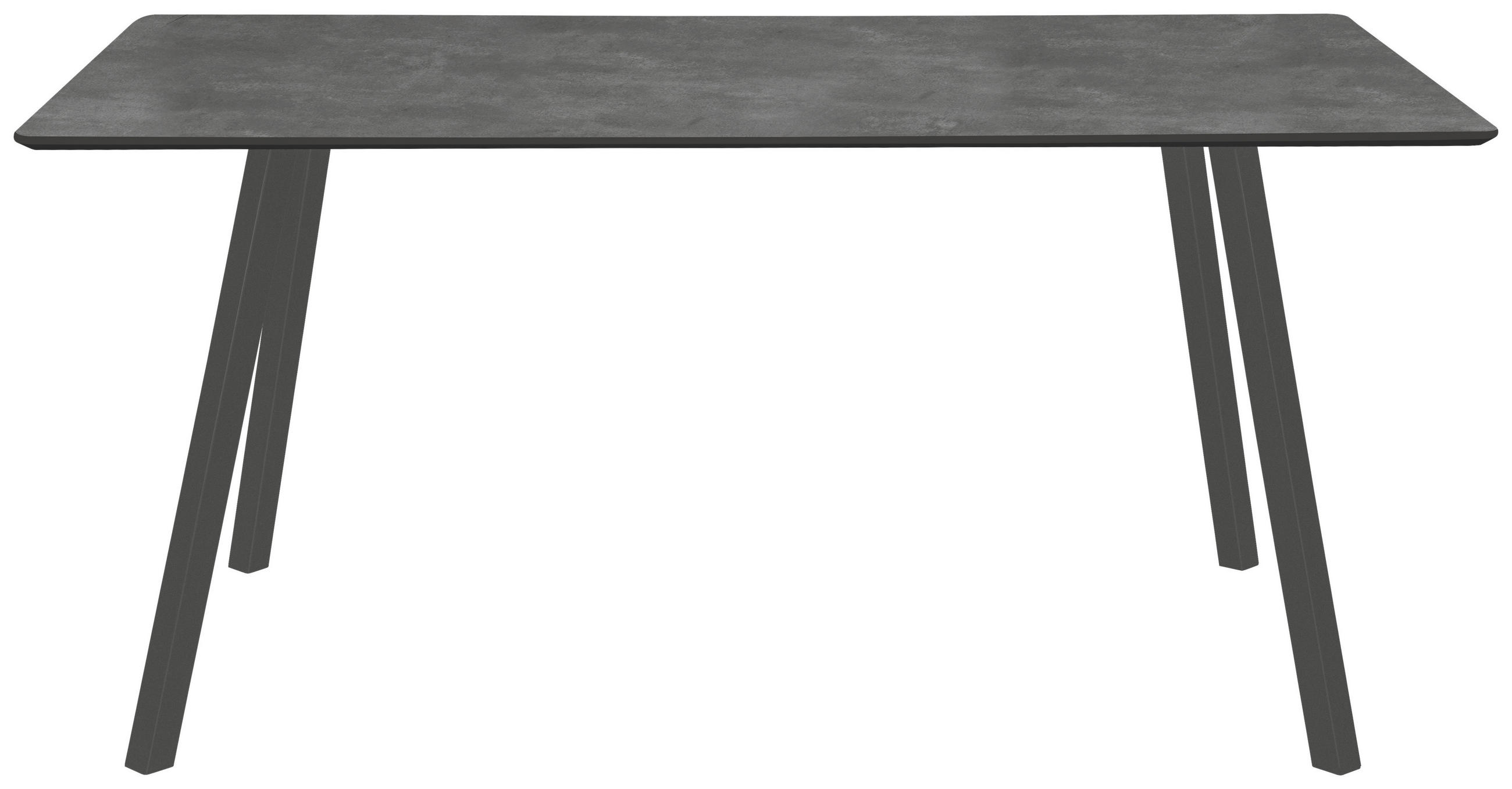 ESSTISCH rechteckig Grau  - Schwarz/Grau, Design, Holzwerkstoff/Metall (160/90/76cm) - home24