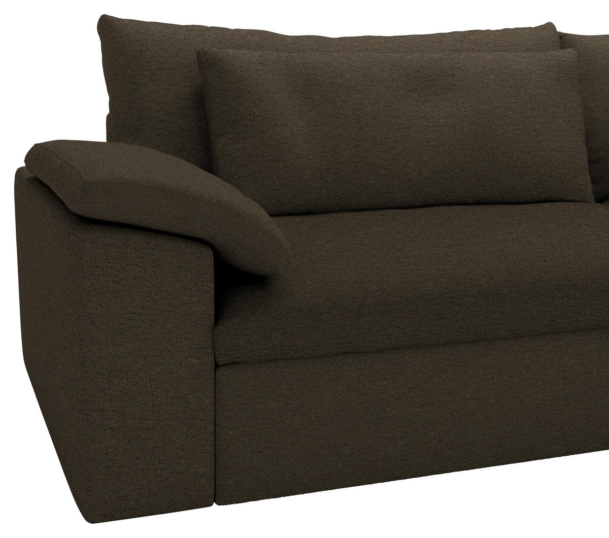 ECKSOFA Flachgewebe Schlammfarben  - Schlammfarben/Schwarz, Modern, Kunststoff/Textil (306/198cm) - Carryhome
