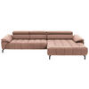 ECKSOFA in Webstoff Orange  - Schwarz/Orange, Design, Textil/Metall (329/190cm) - Beldomo Style