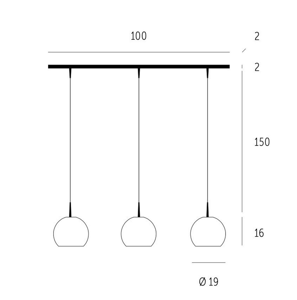 HÄNGELEUCHTE BALL 100/150/19 cm   - Weiß, Basics, Glas (100/150/19cm)
