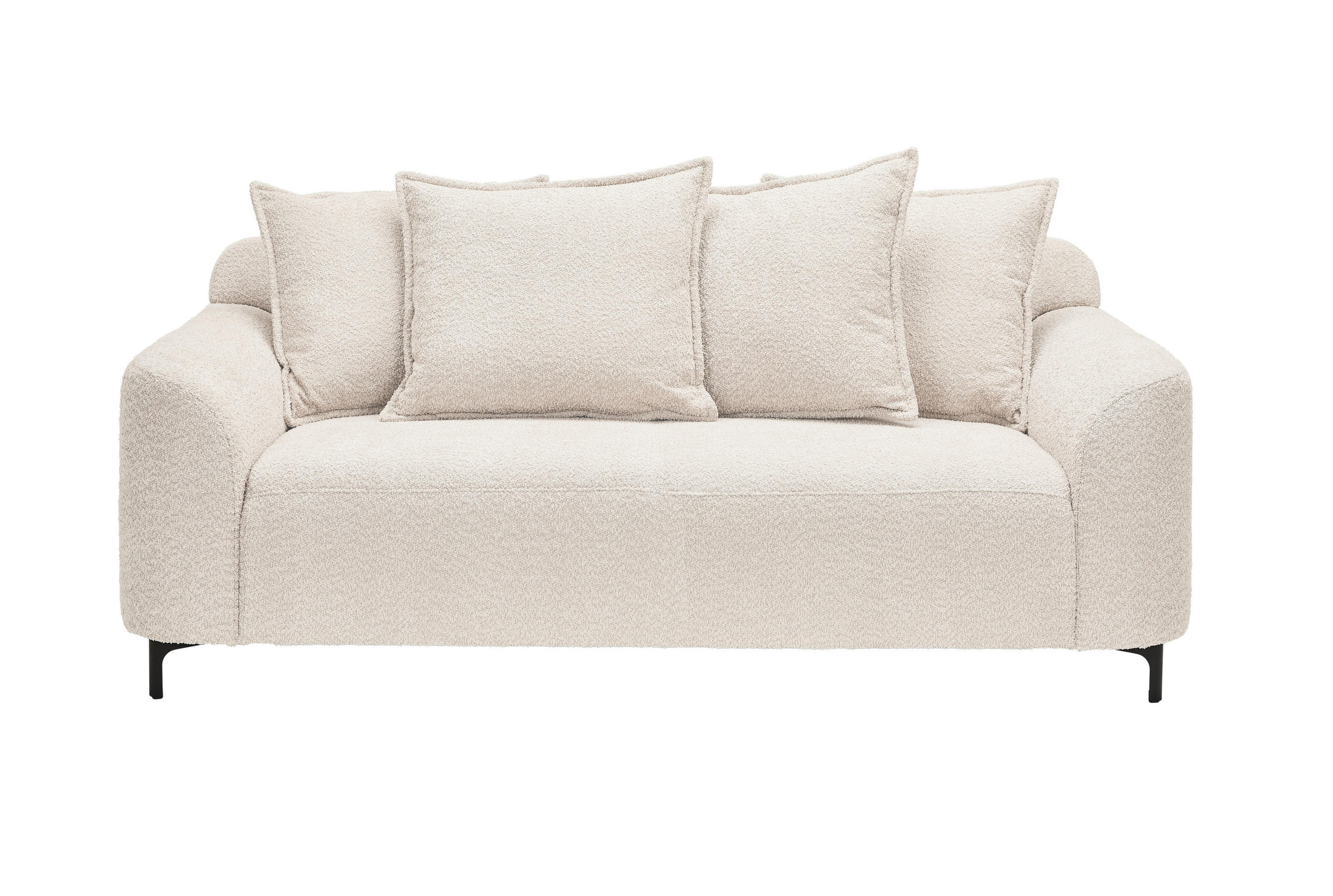 2,5-SITZER Chenille Elfenbein  - Elfenbein/Schwarz, KONVENTIONELL, Textil/Metall (200/84/99cm) - Carryhome