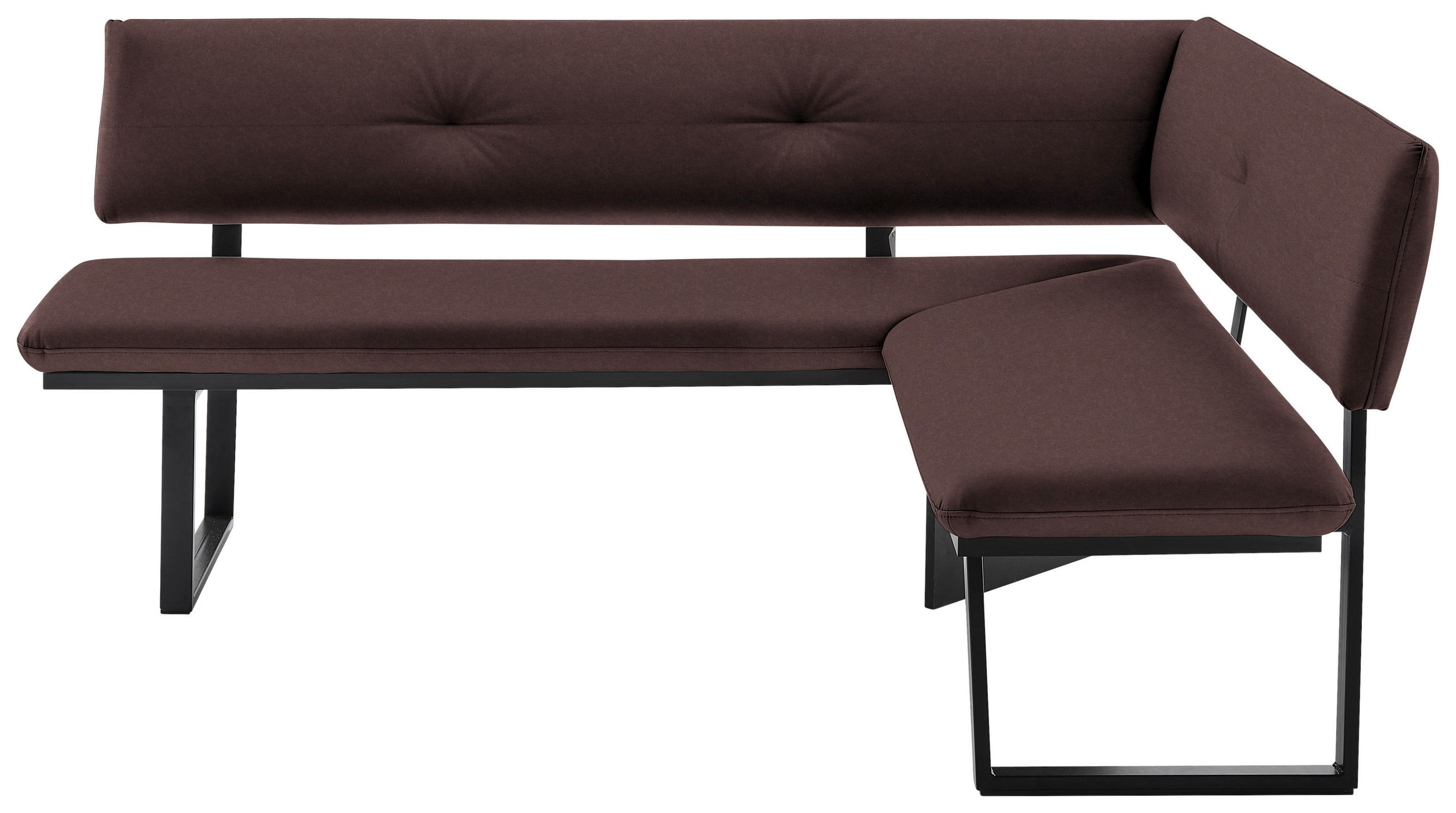 ECKBANK 180/140 cm  in Schwarz, Dunkelbraun  - Dunkelbraun/Schwarz, MODERN, Textil/Metall (180/140cm) - Cantus