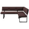 ECKBANK in Metall, Textil Schwarz, Dunkelbraun  - Dunkelbraun/Schwarz, Modern, Textil/Metall (190/150cm) - Cantus