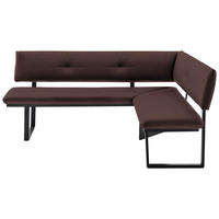 ECKBANK 190/150 cm  in Schwarz, Dunkelbraun  - Dunkelbraun/Schwarz, MODERN, Textil/Metall (190/150cm) - Cantus