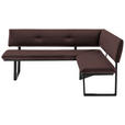 ECKBANK 180/140 cm  in Schwarz, Dunkelbraun  - Dunkelbraun/Schwarz, MODERN, Textil/Metall (180/140cm) - Cantus