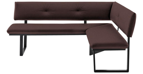 ECKBANK 180/140 cm  in Schwarz, Dunkelbraun  - Dunkelbraun/Schwarz, MODERN, Textil/Metall (180/140cm) - Cantus