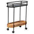 SERVIERWAGEN Mangoholz Braun  - Schwarz/Braun, Design, Glas/Holz (70/30/86cm) - Landscape