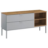 TV-ELEMENT 120/61/42 cm  - Eichefarben/Alufarben, Trend, Holzwerkstoff/Metall (120/61/42cm) - Stylife