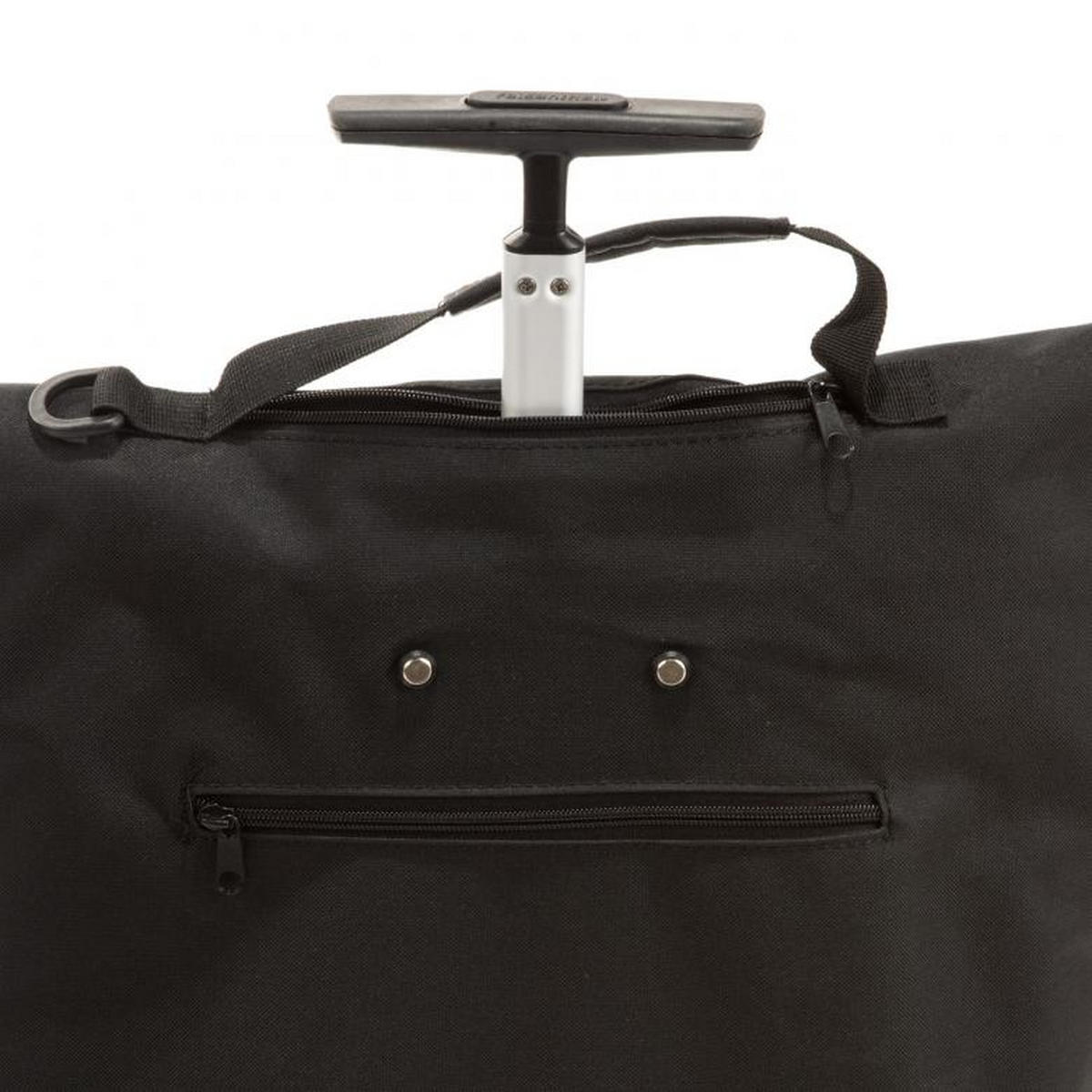 NÁKUPNÍ TAŠKA NA KOLEČKÁCH  - černá/barvy stříbra, Basics, kov/textil (43/53/21cm) - Reisenthel