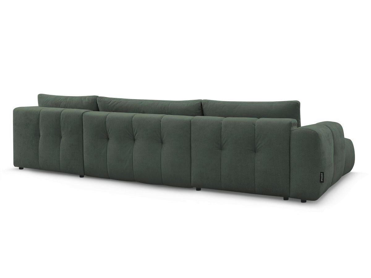 WOHNLANDSCHAFT  FUJI  Grün Leinenoptik  - Schwarz/Grün, MODERN, Kunststoff/Textil (160/377/204cm)