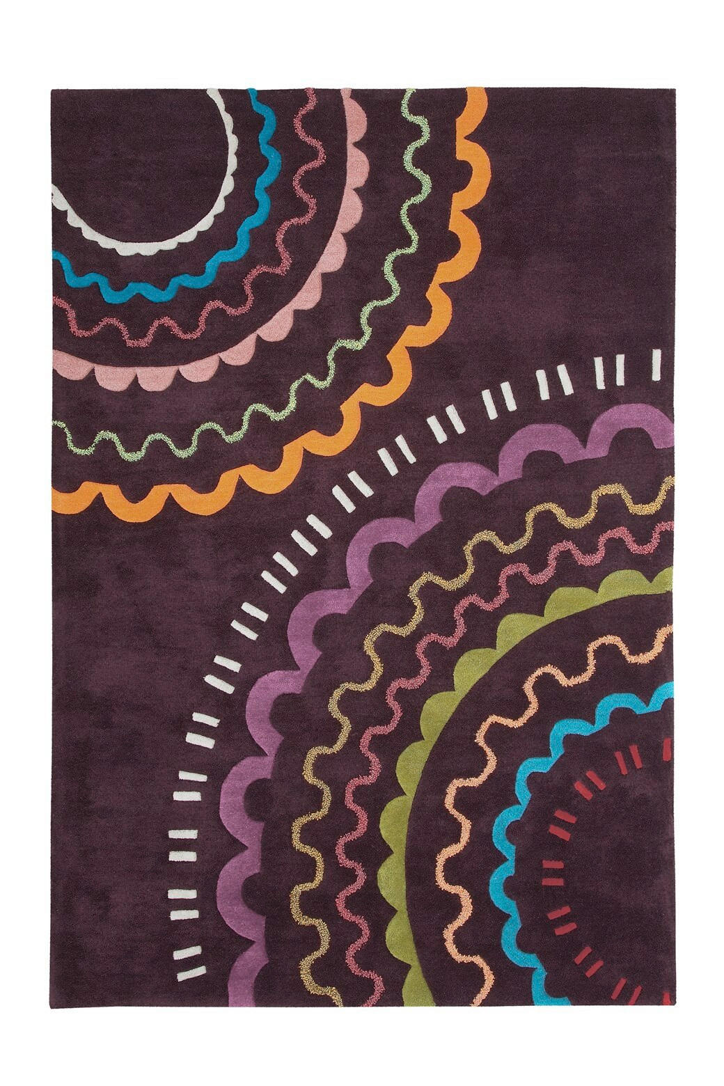 FLACHWEBETEPPICH  Wohnzimmer 140/200 cm Multicolor, Violett rechteckig  - Violett/Multicolor, Basics, Textil (140/200cm) - Kayoom