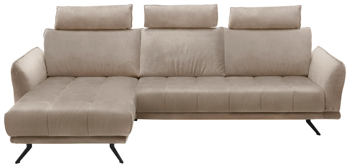 SOFFA i textil ljusgrå  - ljusgrå/svart, Klassisk, metall/textil (311/84/178cm) - Beldomo Style