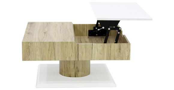 COUCHTISCH in Holzwerkstoff 78/78/40 cm - Weiß/Sonoma Eiche, Design, Holzwerkstoff (78/78/40cm) - Xora