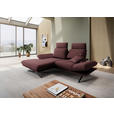 ECKSOFA  in Flachgewebe Bordeaux  155/234 cm  - Bordeaux/Schwarz, Design, Textil/Metall (155/234cm) - Dieter Knoll