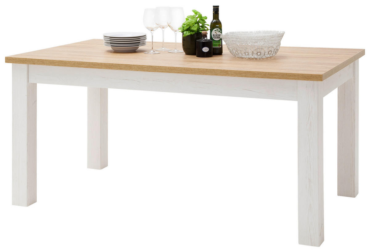 JEDÁLENSKÝ STÔL, farba duba, farba pínie, 160/90/77 cm - farba duba/farba pínie, Lifestyle, kompozitné drevo (160/90/77cm) - Livetastic