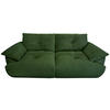 BIGSOFA Webstoff Dunkelgrün  - Dunkelgrün/Schwarz, KONVENTIONELL, Kunststoff/Textil (243/90,5/130cm) - Ambia Home