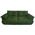 BIGSOFA Webstoff Dunkelgrün  - Dunkelgrün/Schwarz, KONVENTIONELL, Kunststoff/Textil (243/90,5/130cm) - Ambia Home