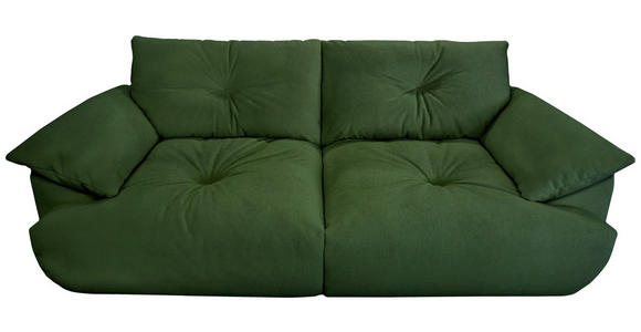 BIGSOFA Webstoff Dunkelgrün  - Dunkelgrün/Schwarz, KONVENTIONELL, Kunststoff/Textil (243/90,5/130cm) - Ambia Home