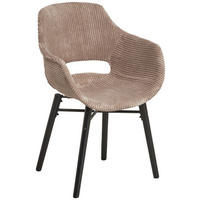 ARMLEHNSTUHL Cord matt  - Schwarz/Braun, Modern, Holz/Kunststoff (58/81/61cm) - MID.YOU