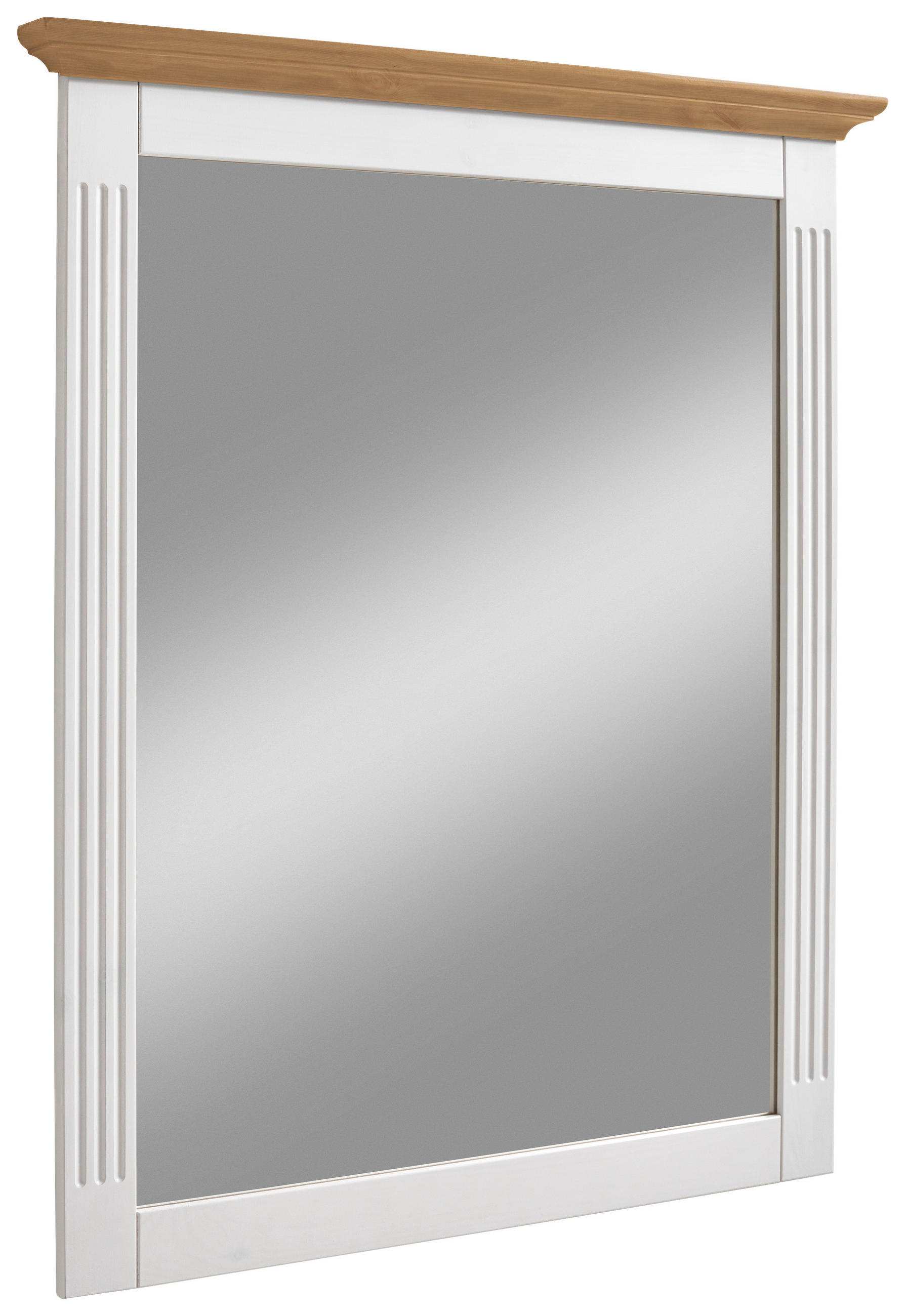 WANDSPIEGEL 79/101/6 cm    in rechteckig  - Laugenfarbig/Weiß, ROMANTIK / LANDHAUS, Glas/Holz (79/101/6cm) - Boxxx