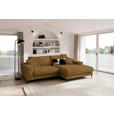ECKSOFA  in Flachgewebe Goldfarben  253/177 cm  - Goldfarben/Schwarz, Design, Textil/Metall (253/177cm) - Dieter Knoll