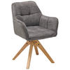 ARMLEHNSTUHL in Holz, Textil Eichefarben, Dunkelgrau  - Dunkelgrau/Eichefarben, LIFESTYLE, Holz/Textil (63/83/61cm) - MID.YOU