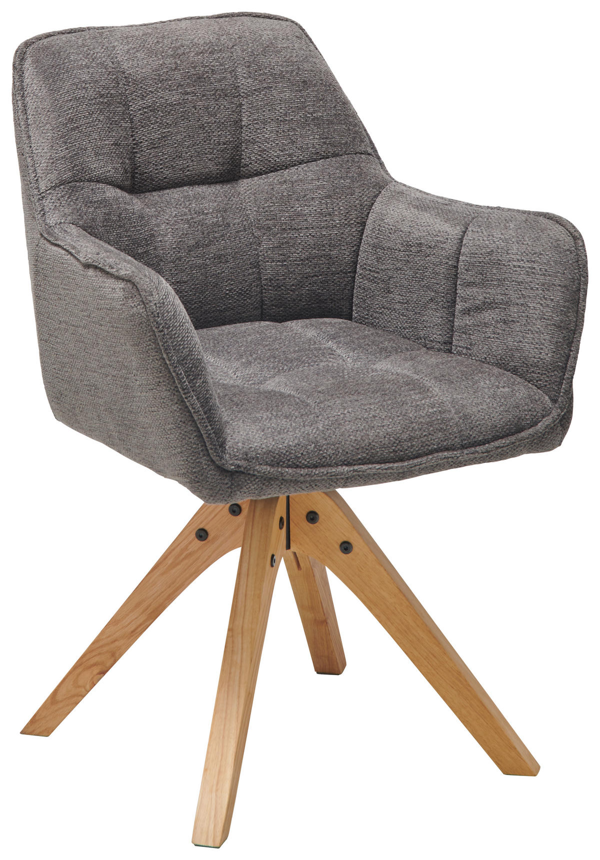 ARMLEHNSTUHL  in Webstoff  - Dunkelgrau/Eichefarben, LIFESTYLE, Holz/Textil (63/83/61cm) - MID.YOU