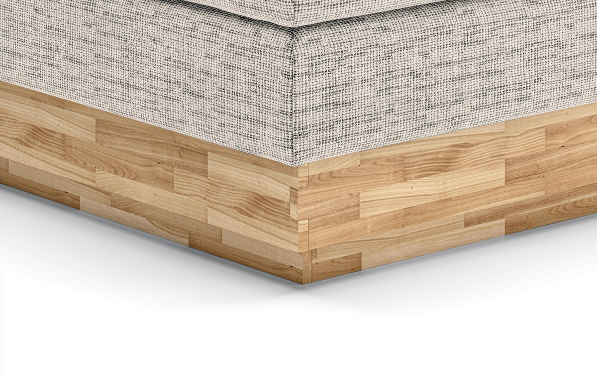 BOXSPRINGBETT 160/200 cm,  in Eichefarben, Sandfarben, Matratze, gepolstertes Kopfteil, Bettkasten, Topper, H2 + H3 = mittel + fest  - Sandfarben/Eichefarben, MODERN, Holz/Kunststoff (160/200cm) - Livetastic