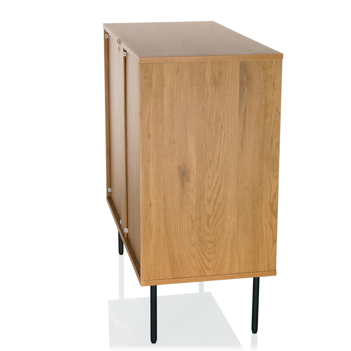 KOMMODE  in 80/85/40 cm  - Eichefarben/Schwarz, MODERN, Holzwerkstoff/Metall (80/85/40cm) - MID.YOU