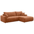 ECKSOFA  in Webstoff Orange  - Schwarz/Orange, KONVENTIONELL, Kunststoff/Textil (270/192cm) - Carryhome