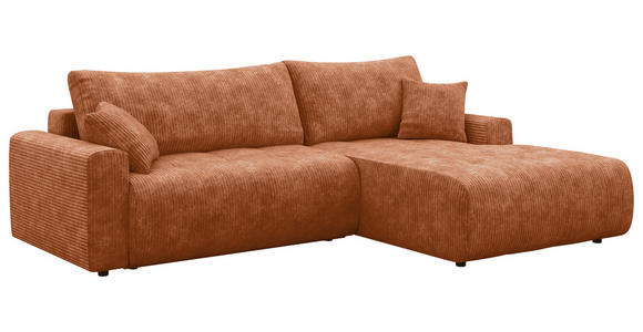 ECKSOFA  in Webstoff Orange  - Schwarz/Orange, KONVENTIONELL, Kunststoff/Textil (270/192cm) - Carryhome