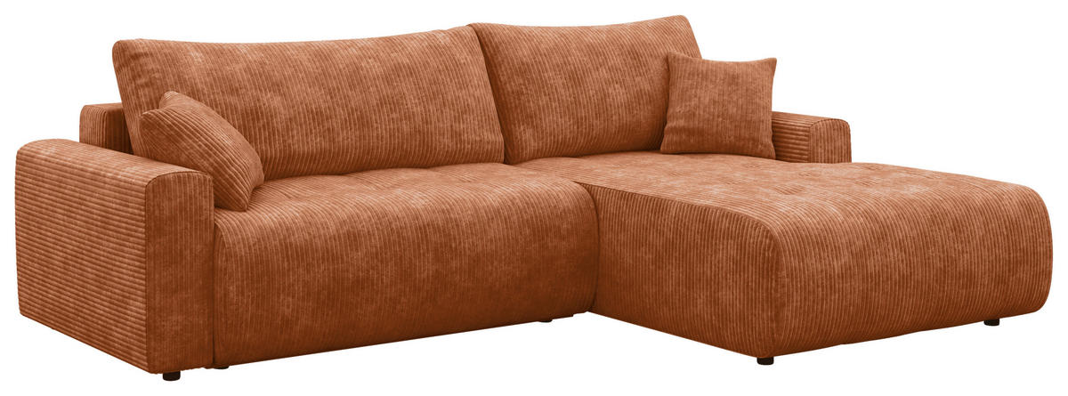 ECKSOFA Orange Webstoff  - Schwarz/Orange, KONVENTIONELL, Kunststoff/Textil (270/192cm) - Carryhome