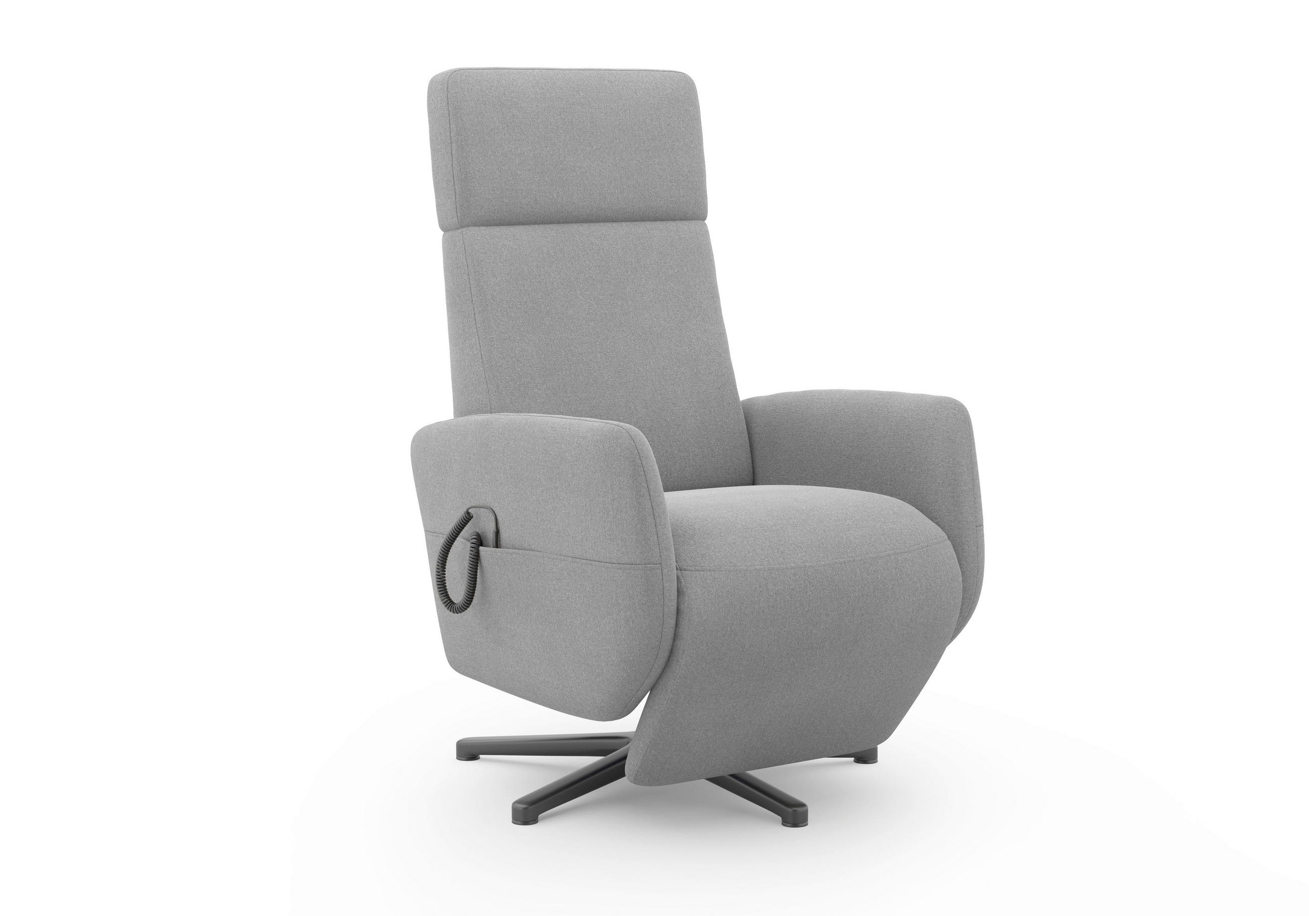 RELAXSESSEL Flachgewebe Aufstehhilfe    - Schwarz/Grau, KONVENTIONELL, Textil/Metall (71/110/82cm) - Sit & More