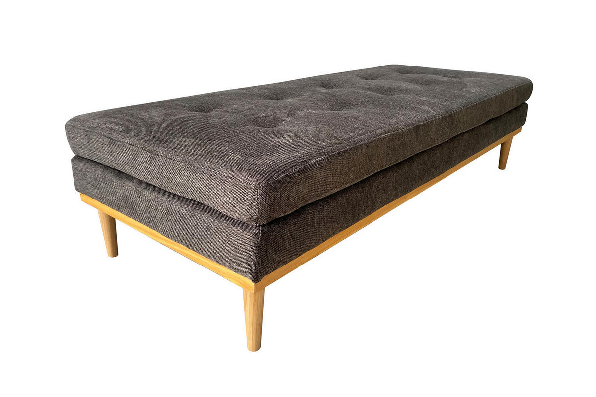 CHAISELONGUE Struktur Anthrazit  - Anthrazit/Naturfarben, MODERN, Holz/Textil (180/42/75cm) - Livetastic