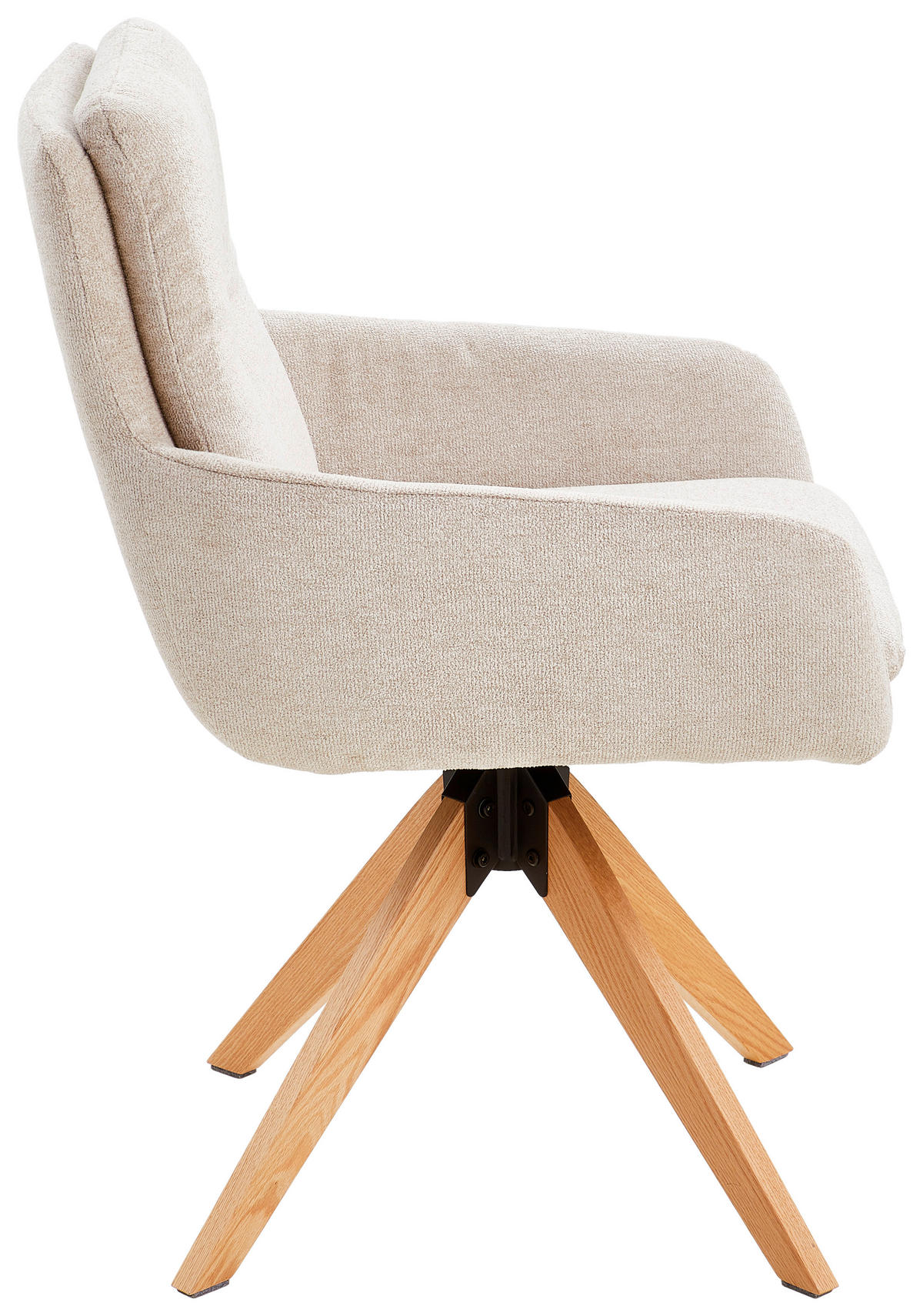 ARMLEHNSTUHL  in Eisen Samt  - Eichefarben/Creme, MODERN, Holz/Textil (59/91/64cm) - Livetastic