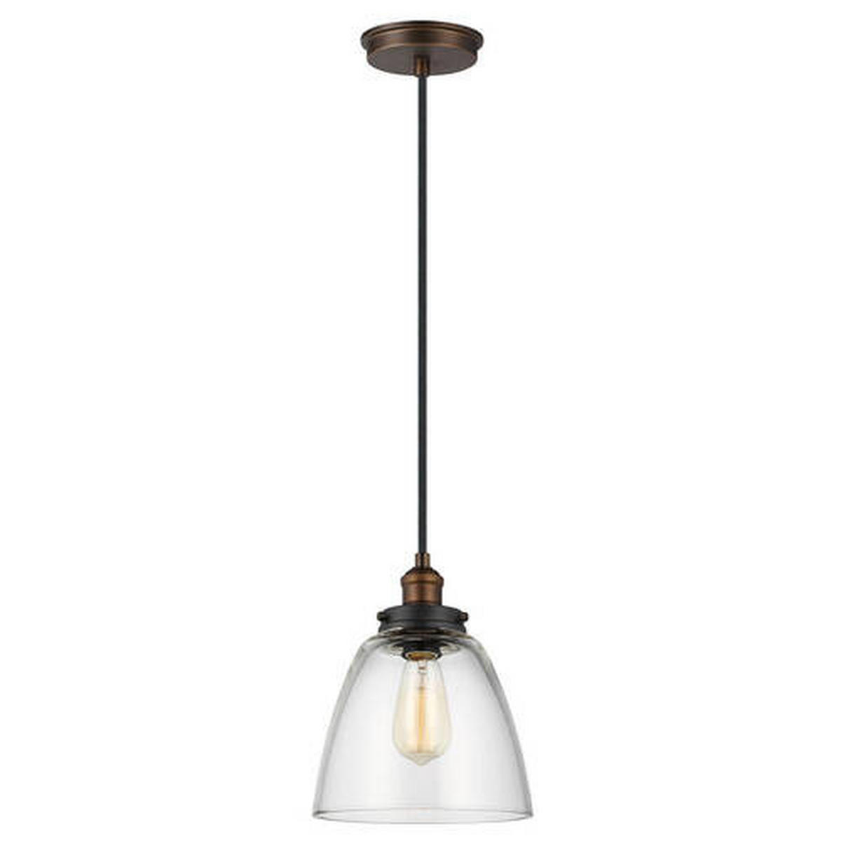 SVJETILJKA VISEĆA  22.8/31.3 cm      Elstead Baskin  - boje mjeda/boje cinka, Konvencionalno, staklo/metal (22.8/31.3cm) - Elstead Lighting