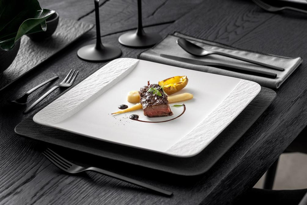 Thumbnail - Villeroy & Boch Speiseteller Manufacture Rock Blanc, Weiß, Keramik, Uni, quadratisch, 28x28 cm, Essen & Trinken, Geschir...