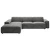 ECKSOFA in Cord Dunkelgrau  - Dunkelgrau/Schwarz, Design, Kunststoff/Textil (189/300cm) - Pure Home Lifestyle