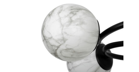 DECKENLEUCHTE Sirius 67/44 cm  - Schwarz/Weiß, Design, Glas (67/44cm) - Dieter Knoll