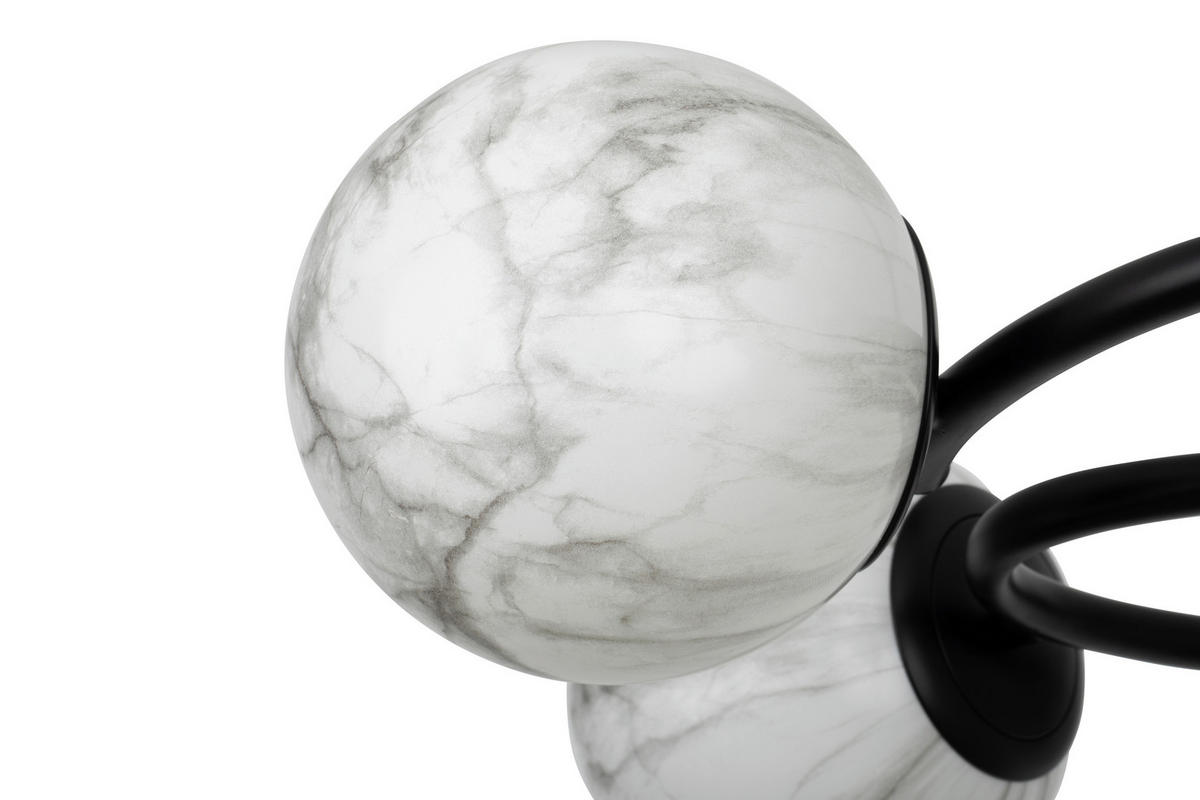 DECKENLEUCHTE Sirius 67/44 cm  - Schwarz/Weiß, Design, Glas (67/44cm) - Dieter Knoll