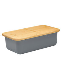 BROTKASTEN - Dunkelgrau/Naturfarben, Basics, Holz/Kunststoff (40/23/13,5cm) - Zassenhaus