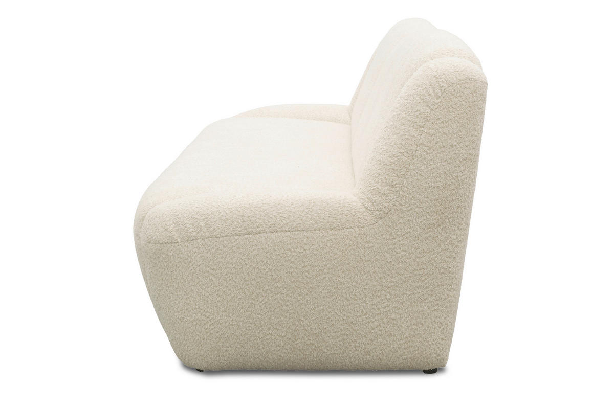 3-SITZER-SOFA 100 034 Chenille Creme  - Creme/Schwarz, MODERN, Kunststoff/Textil (197/82/93cm) - Livetastic