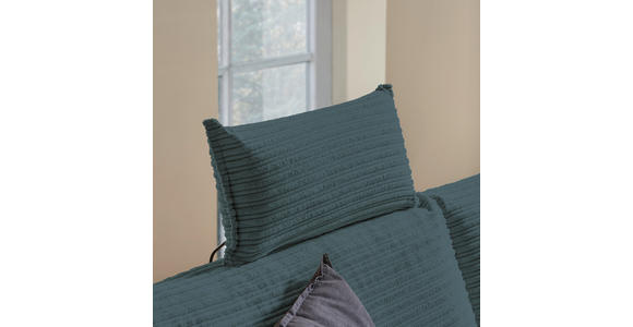 ECKSOFA in Cord Blau  173/276 cm  - Blau/Schwarz, KONVENTIONELL, Textil/Metall (173/276cm) - Carryhome