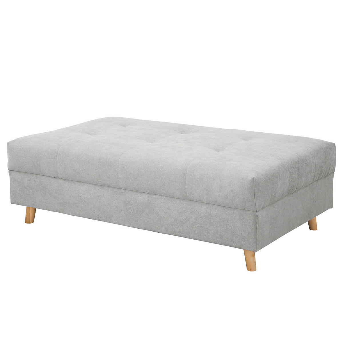 ECKSOFA inkl. Hocker Ariella Hellgrau Mikrofaser  - Hellgrau/Naturfarben, Design, Holz/Textil (161/231cm) - Livetastic