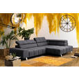 ECKSOFA in Velours Dunkelgrau  295/201 cm  - Dunkelgrau/Silberfarben, Design, Textil/Metall (295/201cm) - Hom`in