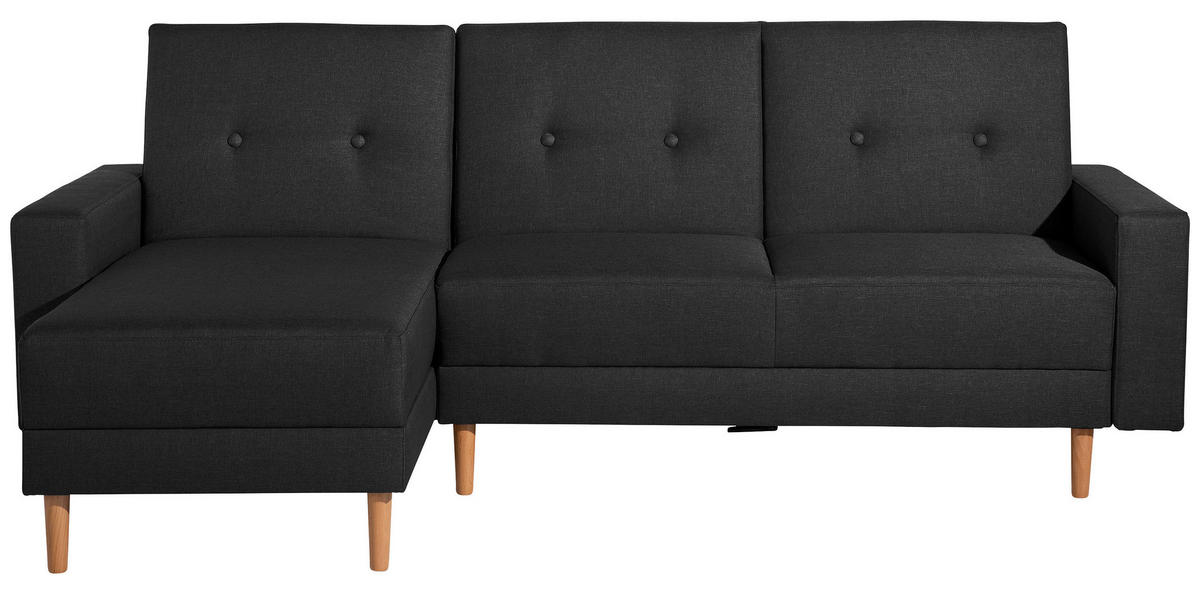 ECKSCHLAFSOFA Schwarz Flachgewebe von MAX WINZER