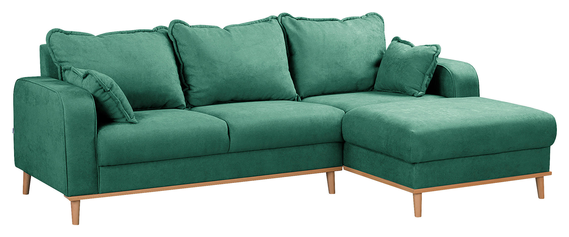 ECKSOFA in Mikrofaser Mintgrün  - Wengefarben/Mintgrün, Design, Holz/Textil (230/150cm) - Livetastic