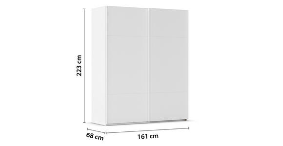SCHWEBETÜRENSCHRANK 162/223/68 cm 2-türig Weiß - Weiß, KONVENTIONELL, Holzwerkstoff/Metall (162/223/68cm) - Novel