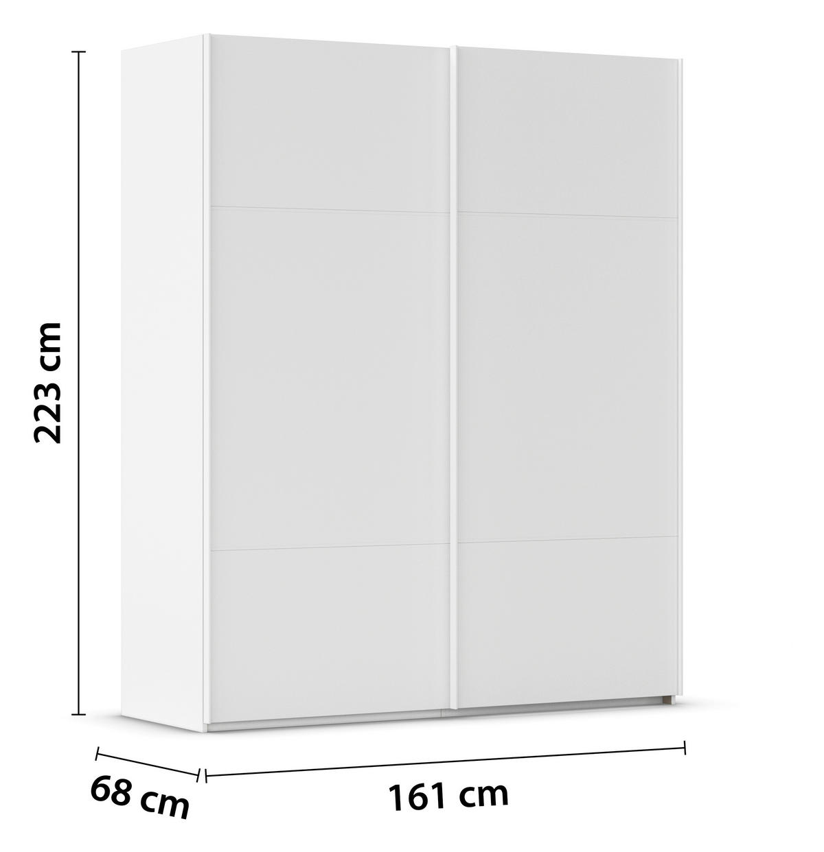 SCHWEBETÜRENSCHRANK in Weiss  - Weiss, Konventionell, Holzwerkstoff/Metall (162/223/68cm) - Novel